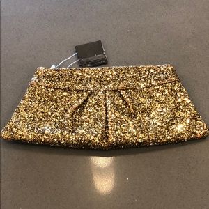 Lauren Merkin Gold Glitter Clutch